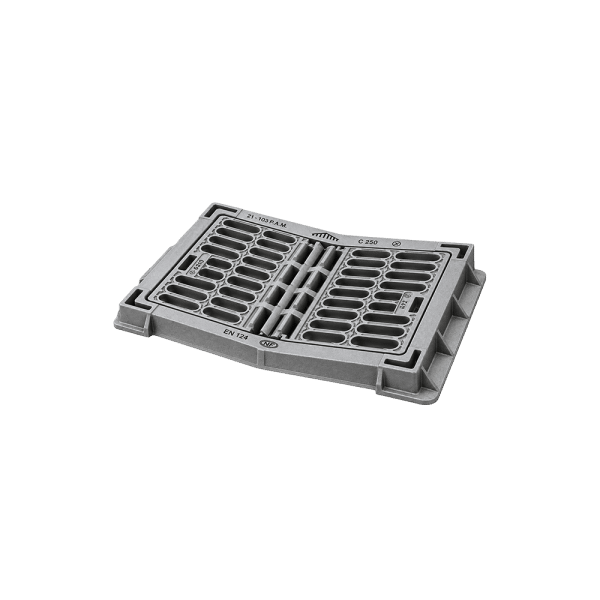 Ductile iron V-shaped storm drain grate